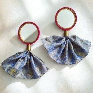 Mirror design earrings